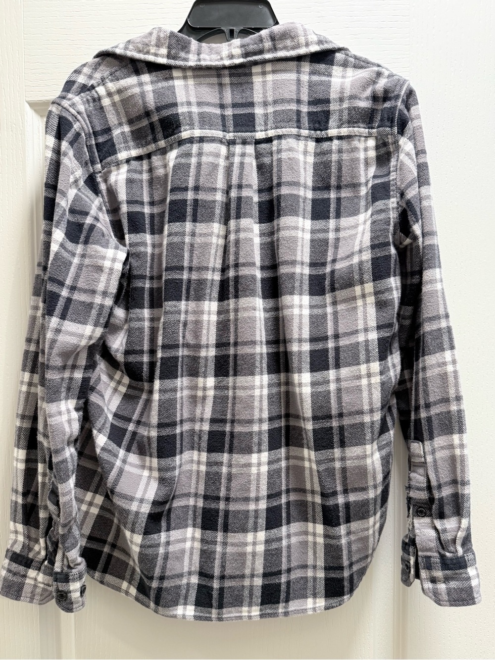 Eddie Bauer Black & Gray Plaid Button-Down Shirt - Picture 3 of 5